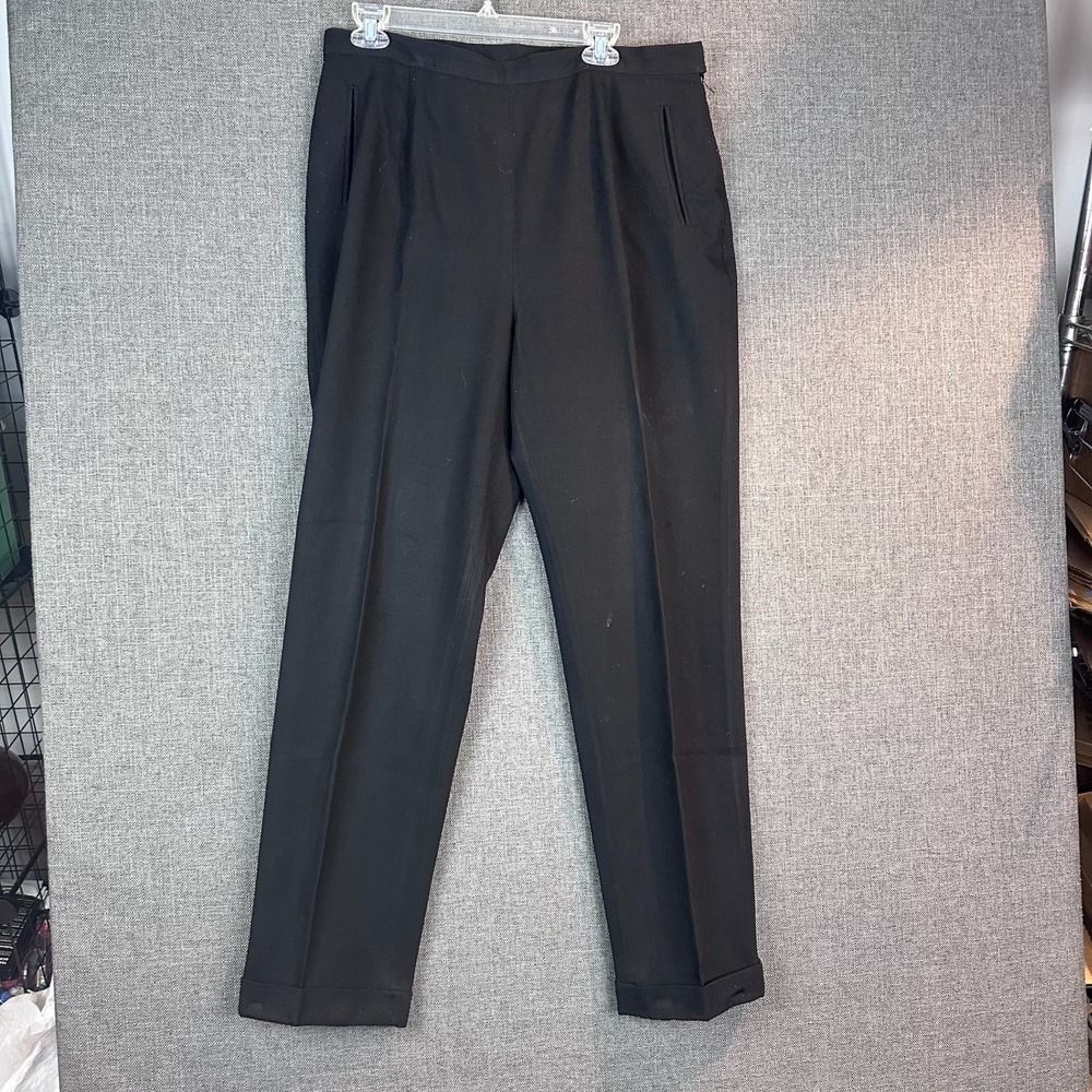 Lauren Ralph Lauren Black Wool Blend Straight Leg Dress Pants Women's Size 16‎